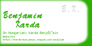 benjamin karda business card